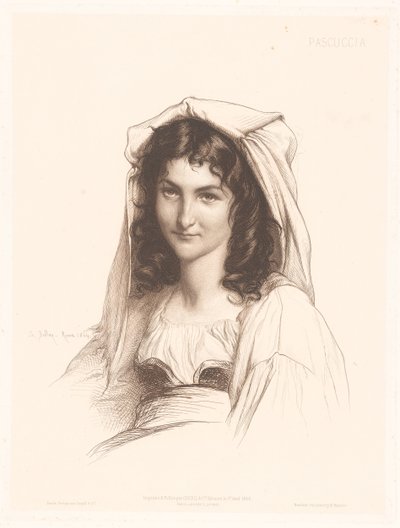 İtalyan bir kadının portresi Pascuccia (nesne üzerindeki başlık) İtalyan kadın portreleri (dizi adı) by Charles Alphonse Paul Bellay