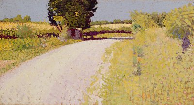 Ülkedeki Yol, 1886 dolayları (tuval üzerine yağlıboya) by Charles Angrand