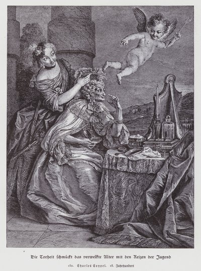 Delilik, Solmuş Yaşlılığı Gençliğin Süsleriyle Süsler by Charles Antoine (after) Coypel
