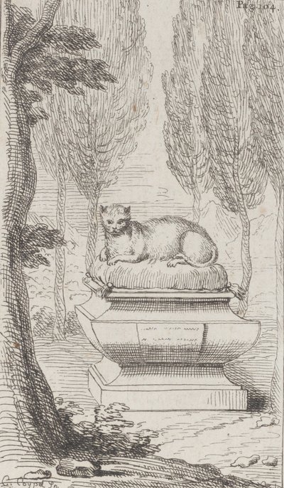 Mezarın tepesindeki kedi, 1714-52., 1714-52. by Charles Antoine Coypel
