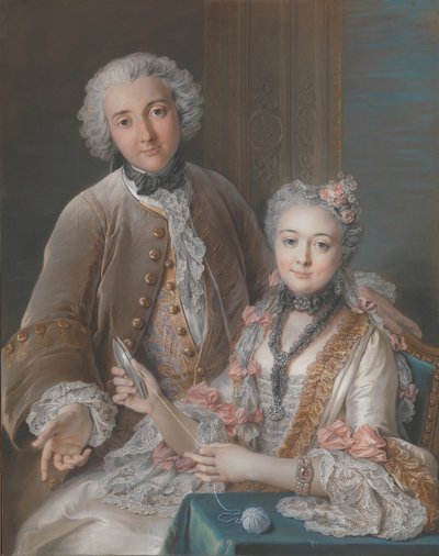François de Jullienne 1722-1754 ve Karısı Marie Élisabeth de Séré de Rieux, 1724-1795, 1743. by Charles Antoine Coypel