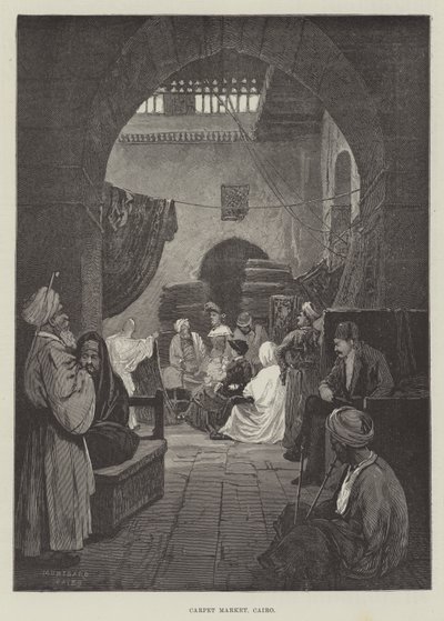 Halı Pazarı, Kahire by Charles Auguste Loye