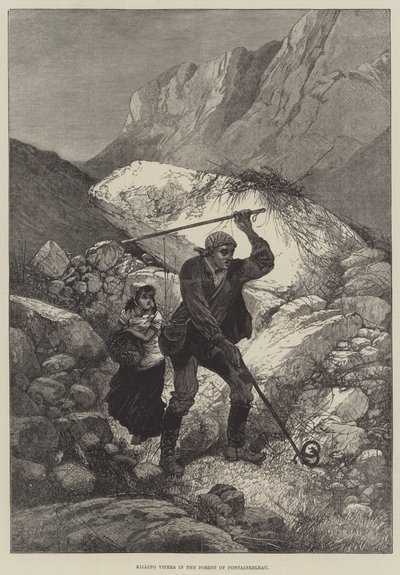 Killing Vipers in the Forest of Fontainebleau  by Charles Auguste Loye