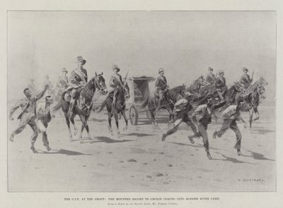 Önde CIV, Cronje'ye Atlı Eskort Modder Nehri Kampına geliyor by Charles Auguste Loye
