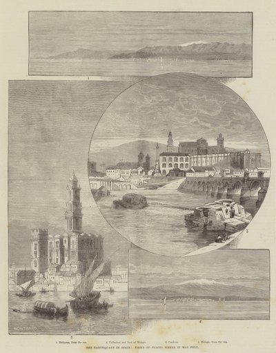 İspanya'da Deprem, Hissedilen Yerlerden Görüntüler by Charles Auguste Loye