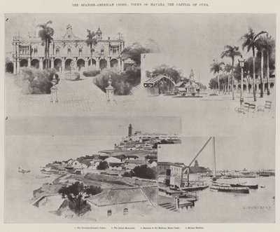 İspanyol-Amerikan Krizi, Küba'nın Başkenti Havana'dan Görünümler by Charles Auguste Loye
