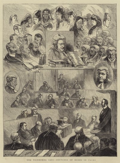 Tichborne Davası, Mahkemedeki Başkanların Eskizleri by Charles Auguste Loye