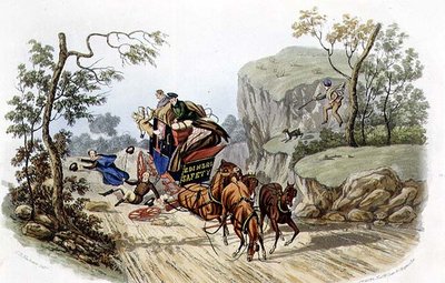 R.G. tarafından kazınmış "En İyi Atanan Koçların başına kazalar gelecek!" Reeve (fl.1811-37) pub. Thomas McLean tarafından by Charles B. (after) Newhouse