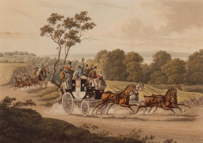 Rakip Antrenörler Hızla (renkli gravür) by Charles B. (after) Newhouse