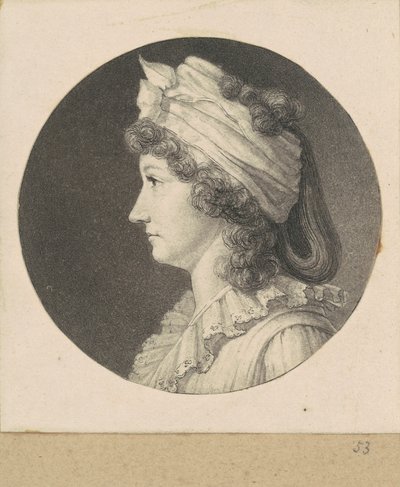 kimliği belirsiz kadın by Charles B. J. Févret de Saint Mémin