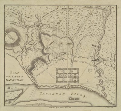 Savannah Kuşatması Planı, 1796. by Charles Balthazar Julien Févret de Saint Mémin
