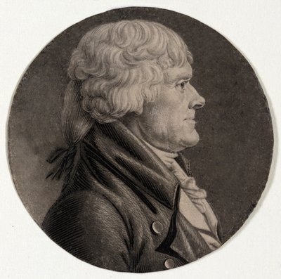 Thomas Jefferson, pub. 1806 by Charles Balthazar Julien Févret de Saint Mémin