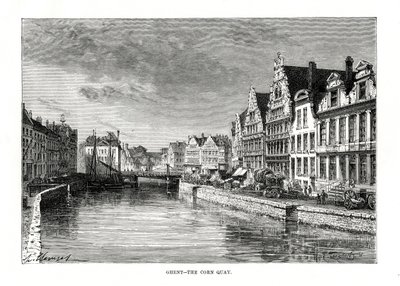 Corn Quay, Ghent, Flanders, Belçika, 1879 by Charles Barbant