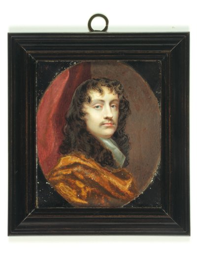 Sir Peter Lely (fildişi üzerine sulu boya) by Charles Beale