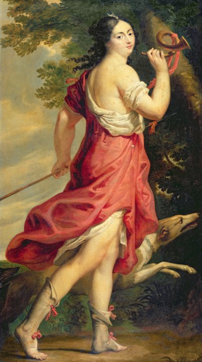 Madam de Montespan Avcı Diana olarak by Charles Beaubrun