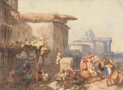 Venedik'te Bir Pazar Manzarası by Charles Bentley