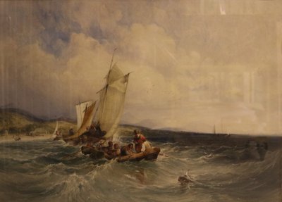 Wicklow Körfezi, c.1840 (kağıt üzerine suluboya) by Charles Bentley