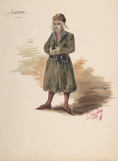 Adam için Kostüm Tasarımı, 1889. by Charles Bianchini