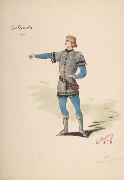 Orlando için Kostüm Tasarımı, 1889. by Charles Bianchini