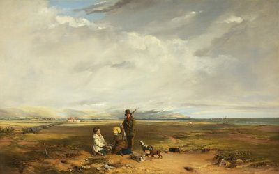 Sporcu ve Yoldaşlarla Manzara, muhtemelen 1842 (tuval üzerine yağlı boya) by Charles Branwhite