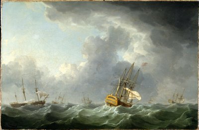 Fırtınadan Önce Koşan İngiliz Gemileri by Charles Brooking