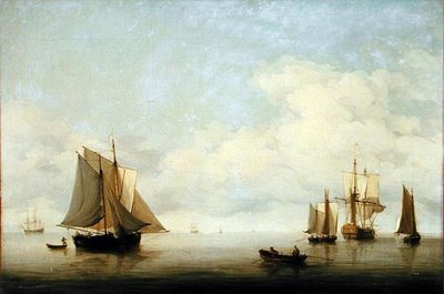 Nakliye ile Deniz Manzarası (tuval üzerine yağlıboya) by Charles Brooking