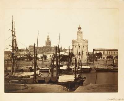 Katedral, Torre del Oro ve Guadalquivir Nehri, Sevilla by Charles Clifford