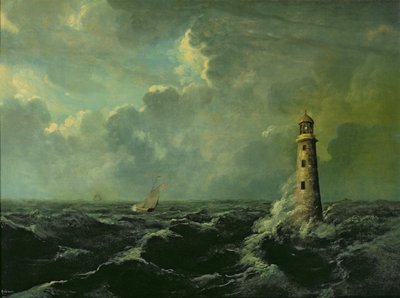 Deniz Feneri ile Deniz Manzarası (gemide yağ) by Charles Codman