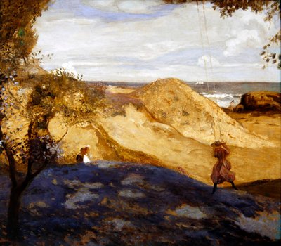 Salıncak, Swanage, Dorset (tuval üzerine yağlı boya) by Charles Corder