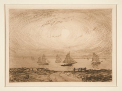 Barques au clair de lune (Ay Işığında Tekneler) by Charles Cottet