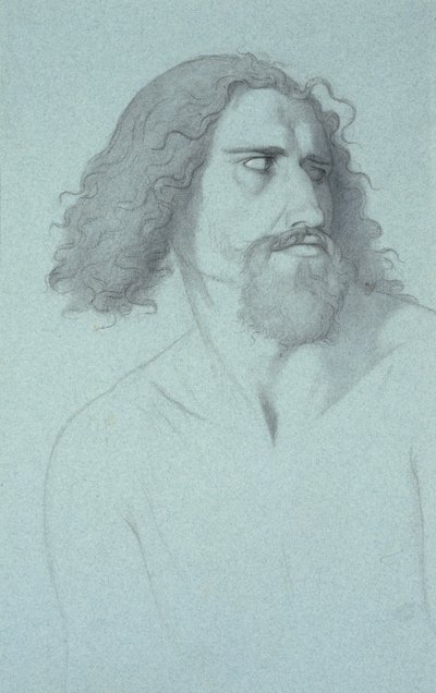Bir Adamın Başı (kağıt üzerinde kömür) by Charles Damour