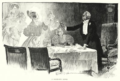 Bekarlığa veda yemeği (lito) by Charles Dana Gibson