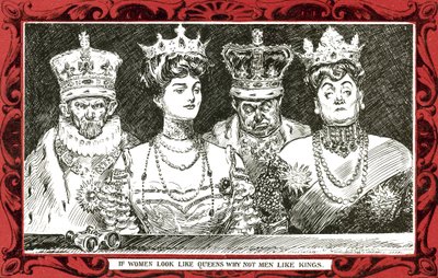 Kadınlar kraliçelere benziyorsa, erkekler neden kralları sevmez (renkli taş) by Charles Dana Gibson