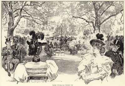 Pazar Sabahı, Stanhope Kapısı yakınında, Hyde Park by Charles Dana Gibson
