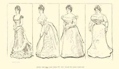 İnce bel (lito) isteyen kız by Charles Dana Gibson