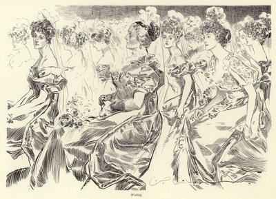 Bir çizim odası için bekliyorum by Charles Dana Gibson