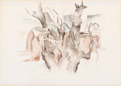Bermuda - Ağaçlar, 1917 (wc) by Charles Demuth