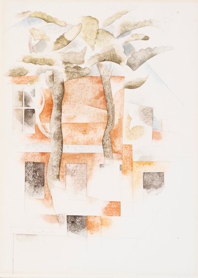 Bermuda: Ağaçların Arkasından Görülen Evler by Charles Demuth