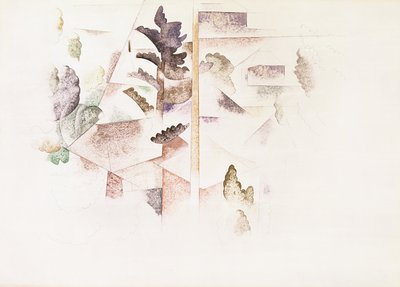 Bermuda, Ağaçlar ve Mimari, c.1917 (kağıt üzerinde wc) by Charles Demuth