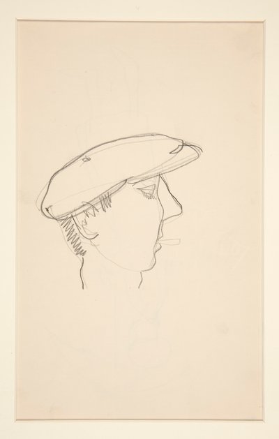 Adamın Başı Sigara İçiyor (rekto); Şemsiyeli Kadın (verso) by Charles Demuth