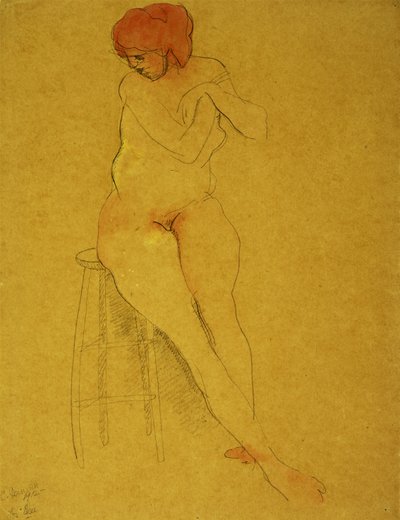 Oturmuş Çıplak by Charles Demuth