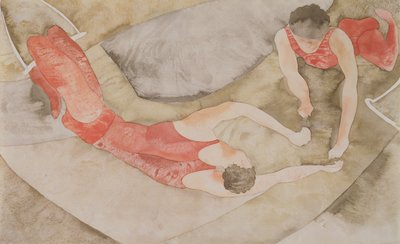 İki Trapez Sanatçısı Kırmızı, 1916 (kağıt üzerinde wc) by Charles Demuth