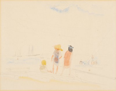 Sahilde İki Kadın ve Çocuk by Charles Demuth