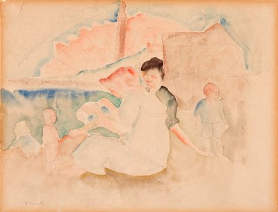 İsimsiz (Sahilde İki Kadın ve Üç Çocuk) by Charles Demuth