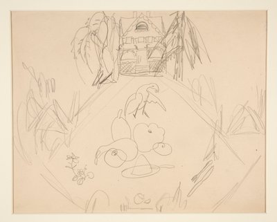 İsimsiz [güvercinler, meyveler, sebzeler, ev, yazılı notlar] by Charles Demuth