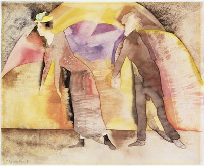 Vaudeville - Sahnede Kadın ve Erkek, 1917 (kağıt üzerinde wc) by Charles Demuth