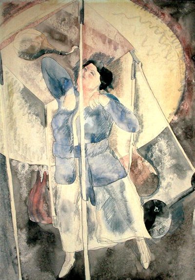 Kum Torbalı Kadın (kağıt üzerine sulu boya) by Charles Demuth