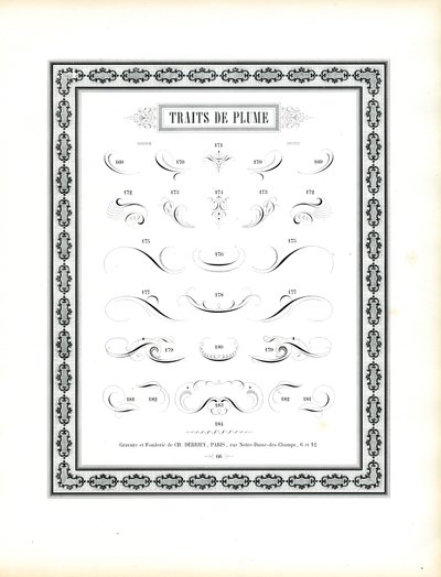 Kaligrafik Kalem İşaretleri - Traits de Plume (baskı) by Charles Derriey