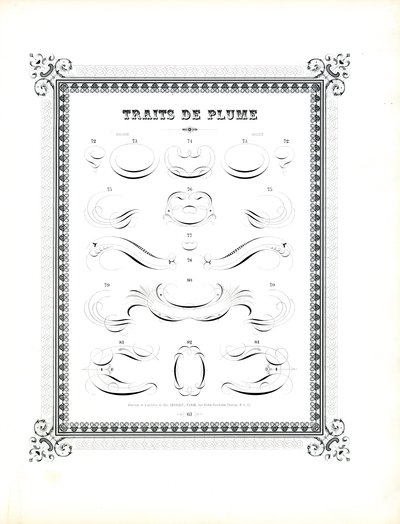 Büyük Format Kaligrafik Kalem İşaretleri (baskı) by Charles Derriey