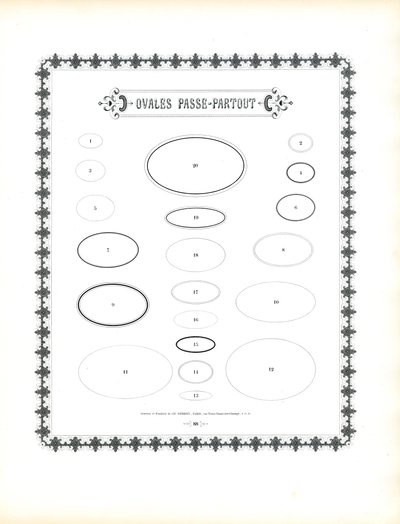 Oval Paspartu Çerçeveleri (baskı) by Charles Derriey